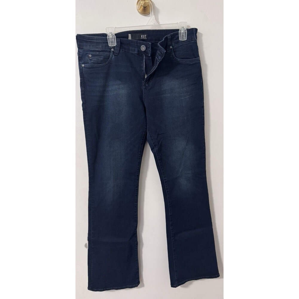 KUT from the Kloth High Rise Bootcut Stretch Denim Jeans Dark Blue Women